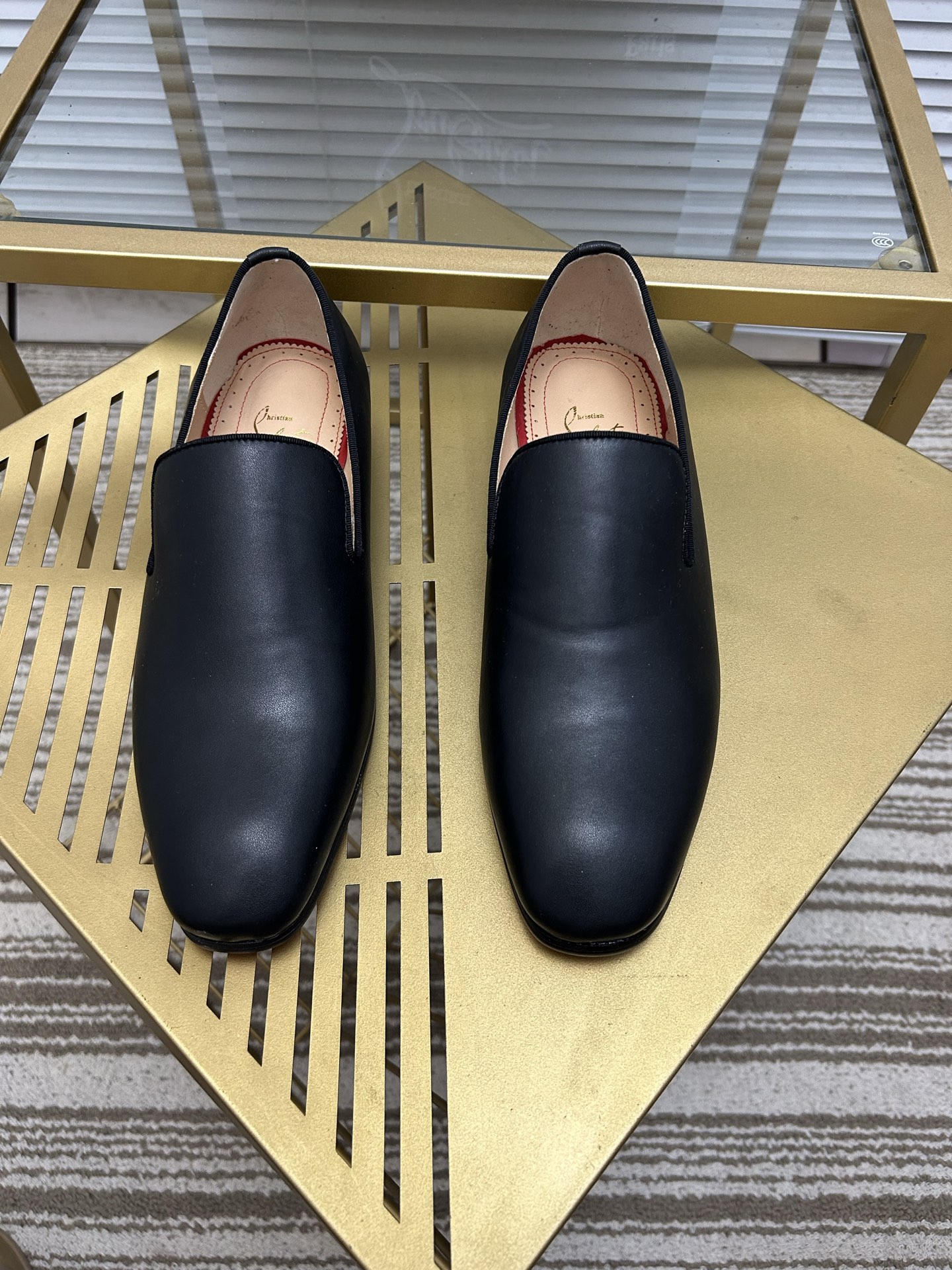 Christian Louboutin Men's Black Leather Loafers, Sizes 38-46