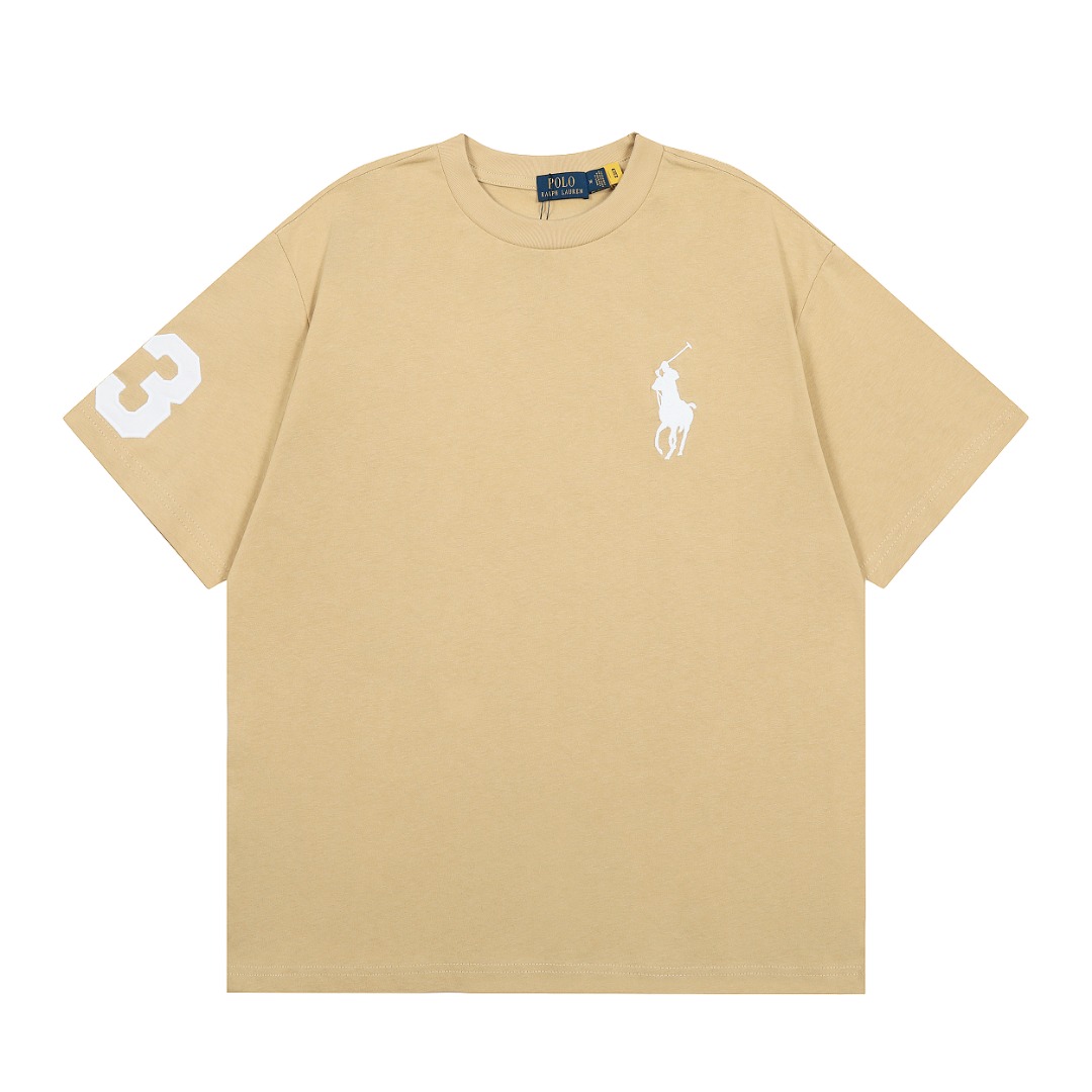 Ralf Lauren Unisex Cotton T-Shirt Collection: Top Quality, Various Colors, Sizes up to 200lbs - 图片 1