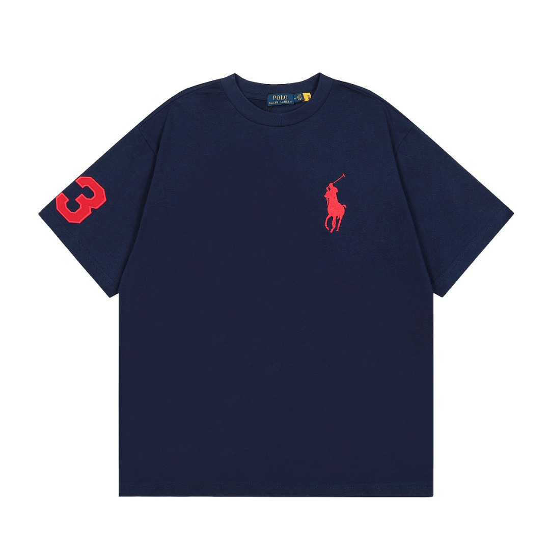 “Ralf Lauren Unisex Cotton T-shirt Collection in Various Colors” - 图片 1