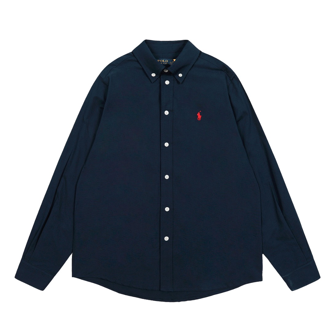 “Ralph Lauren Classic Blue Shirt: Top Quality Original Design, Soft Fabric, Various Colors” - 图片 1