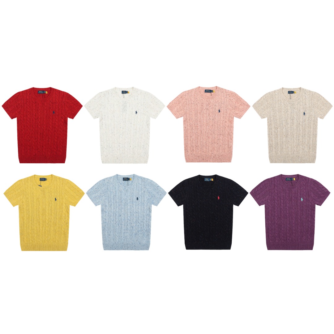 Ralph Lauren Jersey de Punto Trenzado de Manga Corta con Logo Bordado 11 o 1iof82nh717f75udug2atbnoj11