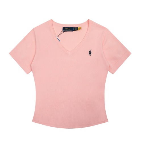 Ralph Lauren Camiseta de Punto de Manga Corta con Cuello en V para Mujer 15 Ralph Lauren Camiseta de Punto de Manga Corta con Cuello en V para Mujer