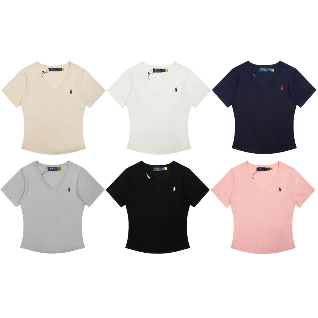 Polo Ralph Lauren Camiseta de Punto con Cuello en V y Logo Bordado para Mujer 10 o 1itroo814ao81q1u1q71j7v1vfc8