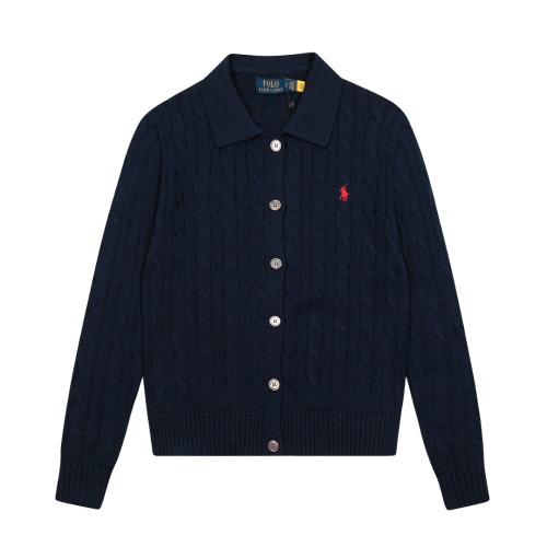 Ralph Lauren Classic Cable-Knit Cotton Cardigan with Pony Embroidery