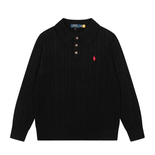 Ralph Lauren Men's Long Sleeve Cable Knit Polo Shirt Classic Fit