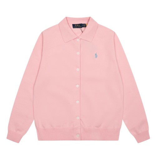 Ralph Lauren Classic Fit Cotton Interlock Cardigan, Long Sleeve, Pink