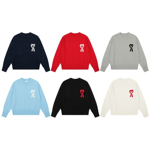 Ami De Coeur Crew Neck Sweater, Embroidered Heart Logo, Unisex Style 1 Ami De Coeur Crew Neck Sweater, Embroidered Heart Logo, Unisex Style