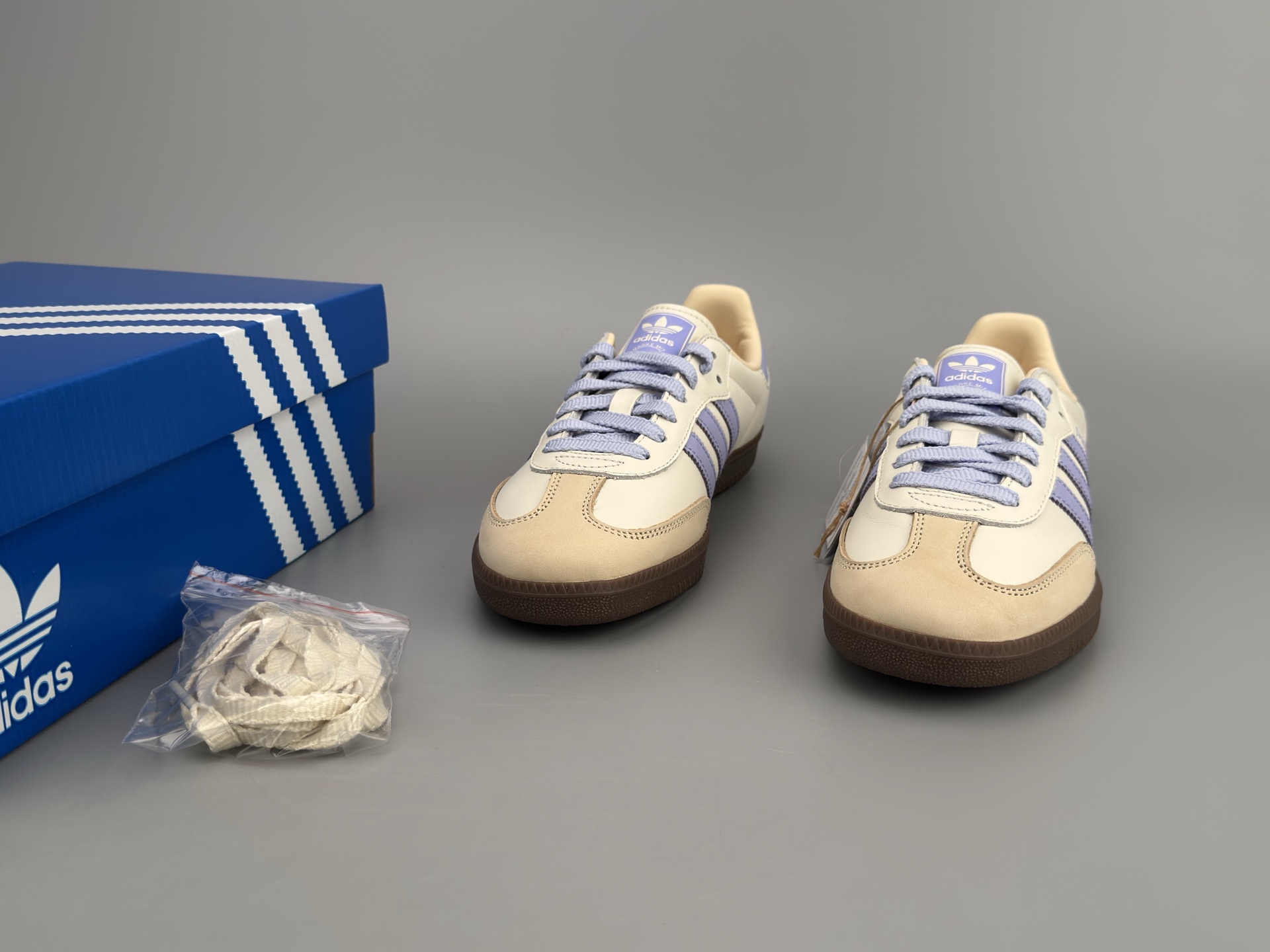 Adidas Samba OG Low-Top Sneakers - Cream White/Purple - Leather Upper 10 i1746634274518 1334 0 8