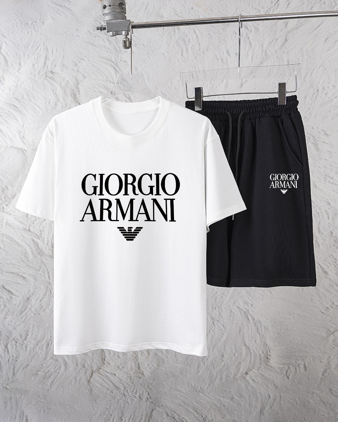 Armani exclusivo nuevo conjunto de manga corta y pantalón corto de moda para hombre, ¡conjunto casual de manga corta mo…