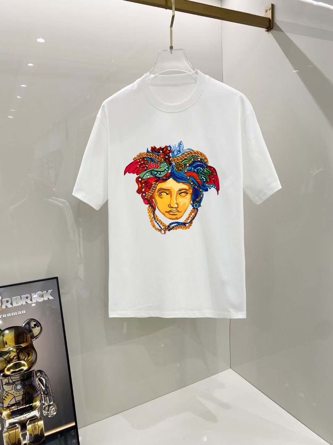 Versace Men's Medusa Head Graphic Print Crew Neck Short Sleeve T-Shirt