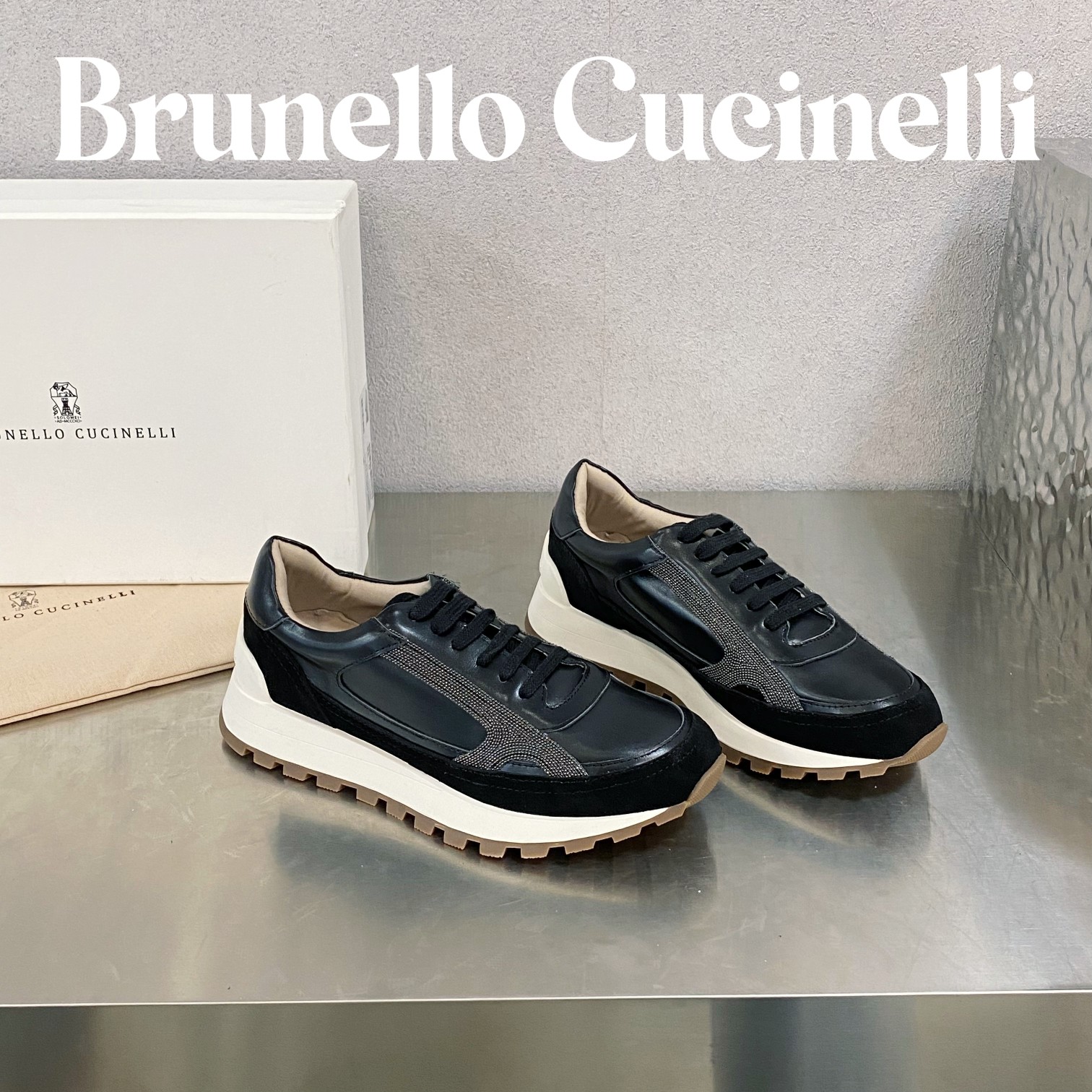 Brunello Cucinelli Migliore
 Scarpe Sneaker Donne Camoscio Cotone Gomma Pantaloni da tuta