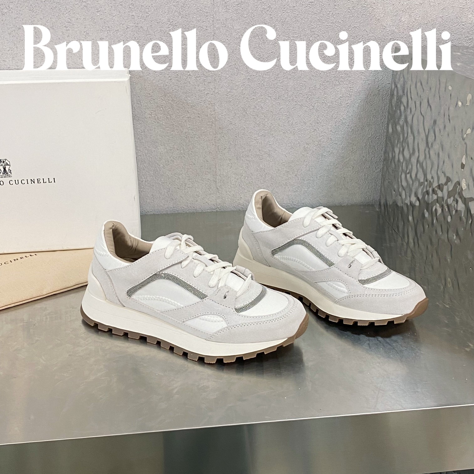 Brunello Cucinelli Scarpe Sneaker Donne Camoscio Cotone Gomma Top bassi