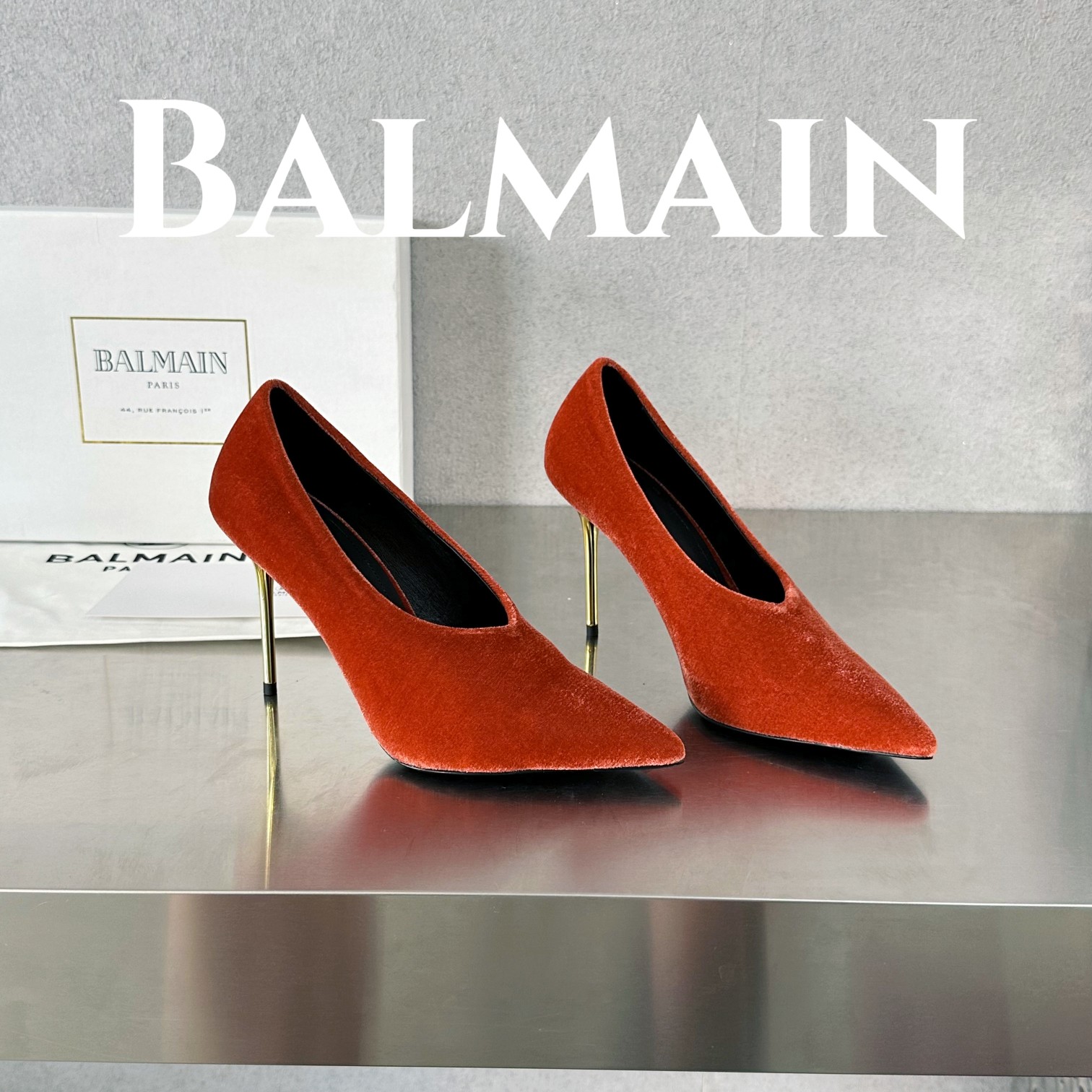 Vendita
 Balmain Scarpe con Tacco Alto Scarpe Mules Pelle bovina Cuoio genuino di pecora Velluto Collezione Primavera/Estate Fashion