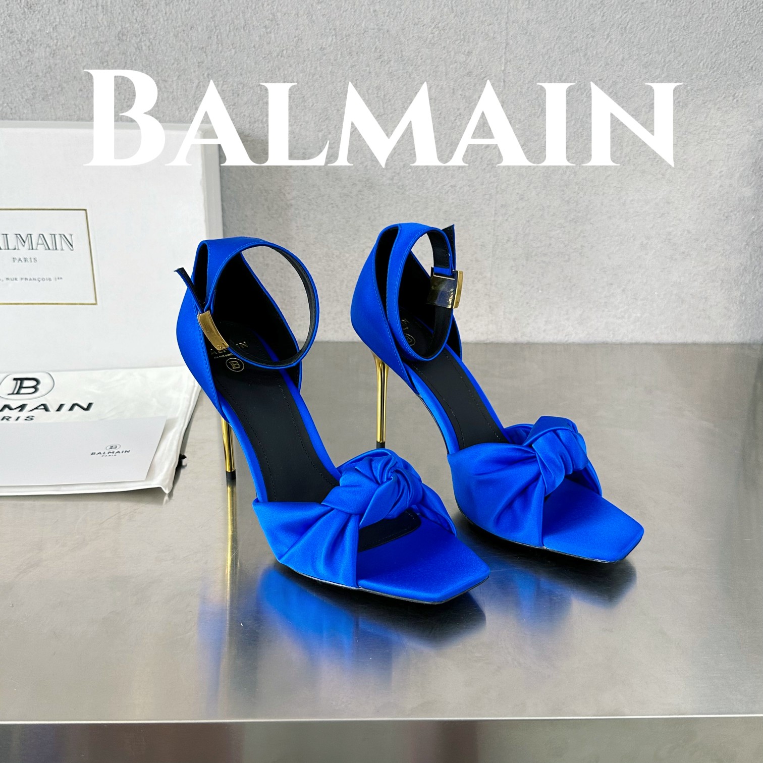 Balmain Scarpe con Tacco Alto Sandali Pelle bovina Cuoio genuino di pecora Collezione Primavera/Estate Fashion