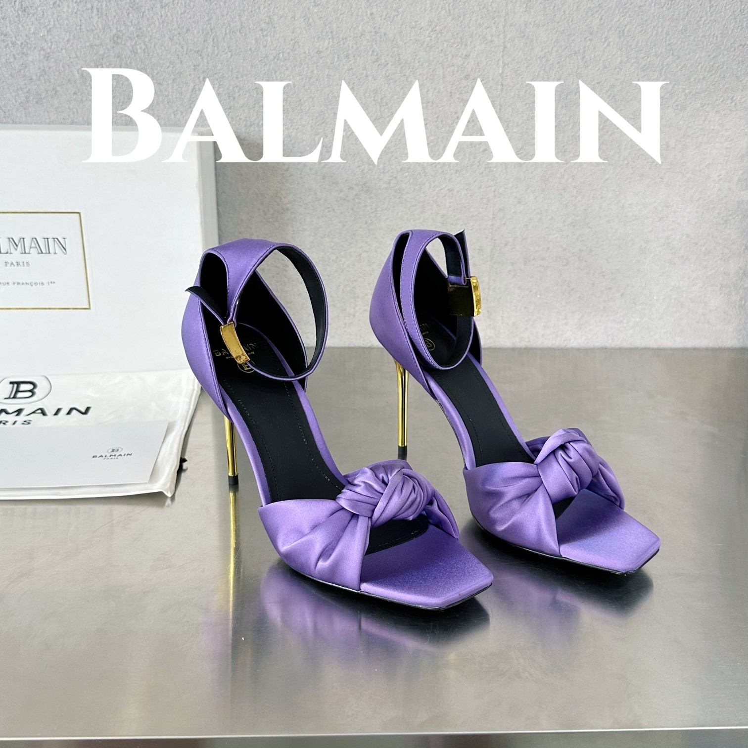 Balmain Scarpe con Tacco Alto Sandali Pelle bovina Cuoio genuino di pecora Collezione Primavera/Estate Fashion