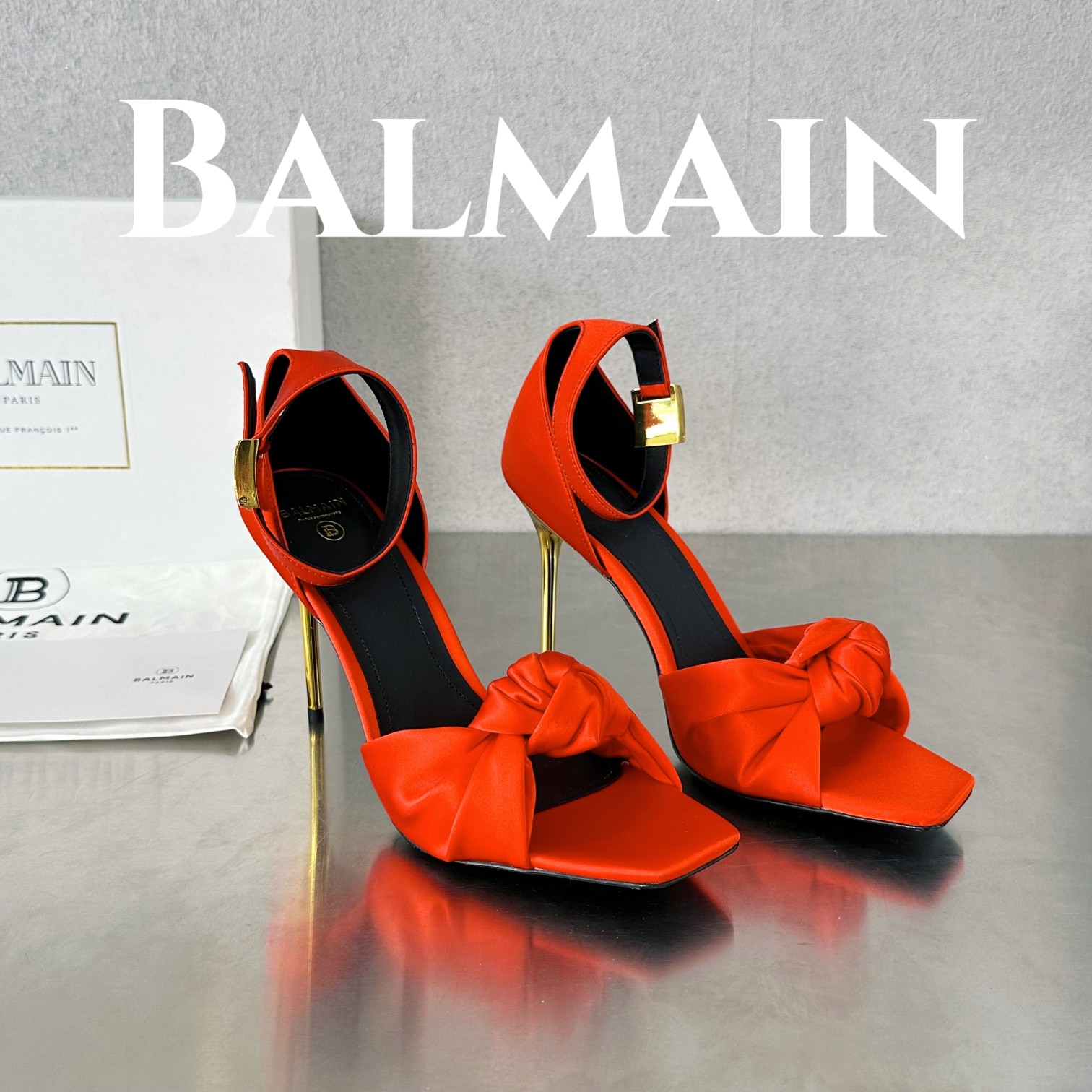 Balmain Scarpe con Tacco Alto Sandali Pelle bovina Cuoio genuino di pecora Collezione Primavera/Estate Fashion