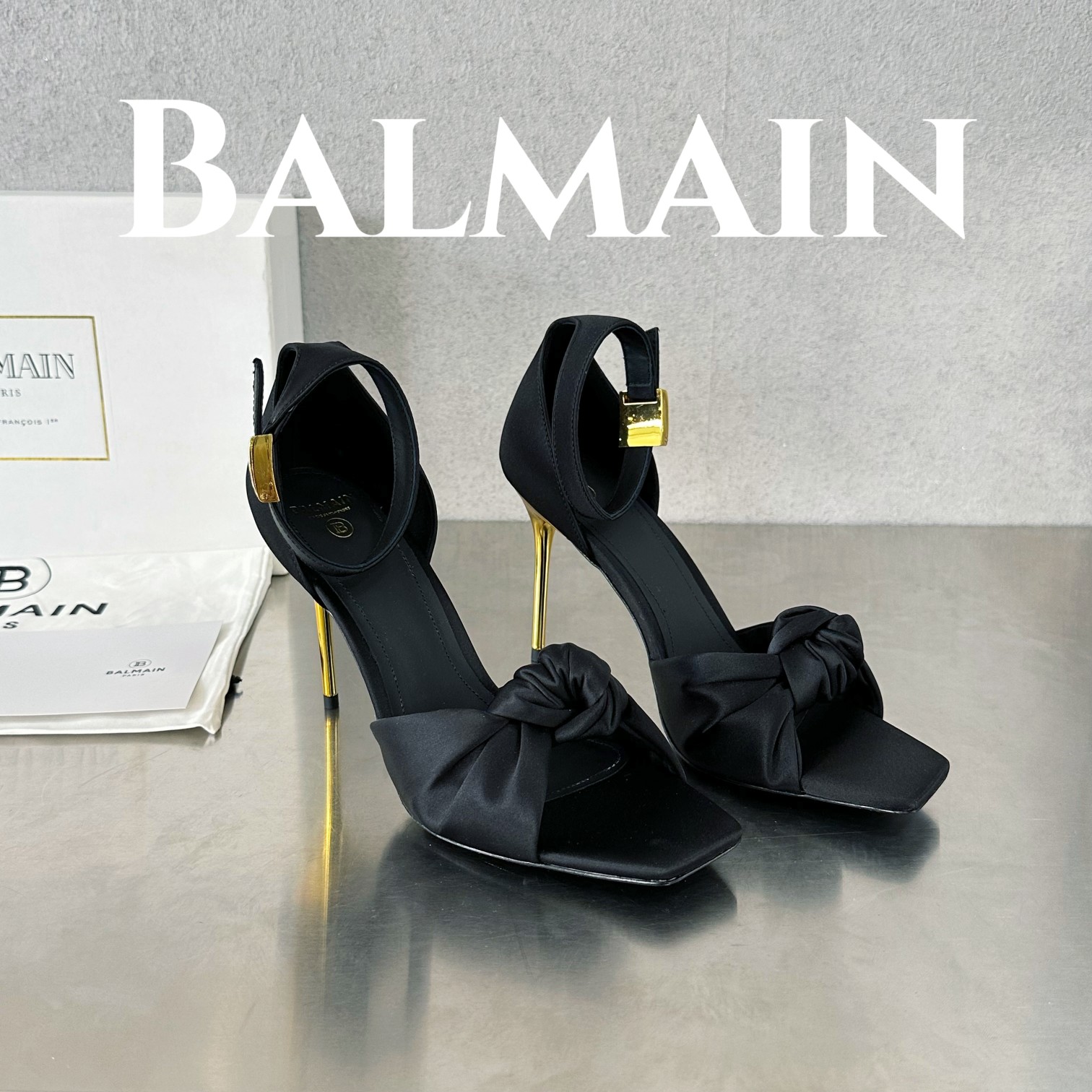 Balmain Scarpe con Tacco Alto Sandali Pelle bovina Cuoio genuino di pecora Collezione Primavera/Estate Fashion