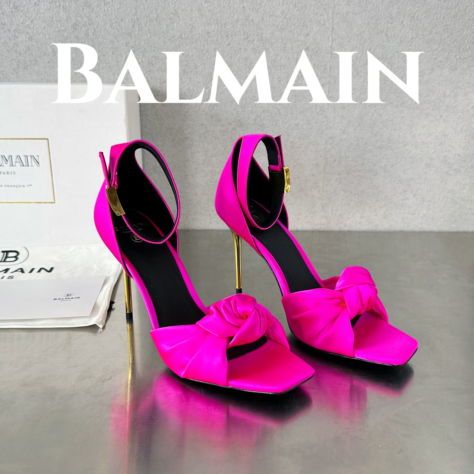 Balmain Scarpe con Tacco Alto Sandali Pelle bovina Cuoio genuino di pecora Collezione Primavera/Estate Fashion