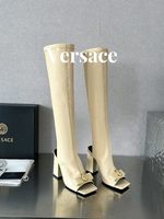 Versace Long Boots Cowhide Goat Skin Sheepskin Medusa