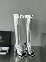 Versace Long Boots Cowhide Goat Skin Sheepskin Medusa
