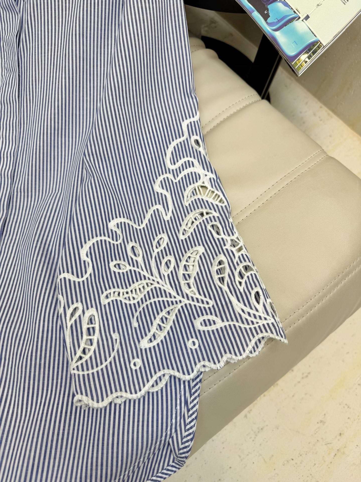 Striped Cotton Shirt & Shorts Set - Elegant Embroidered Design, Women's Fashion 5 i1750505650899 1232 0 3