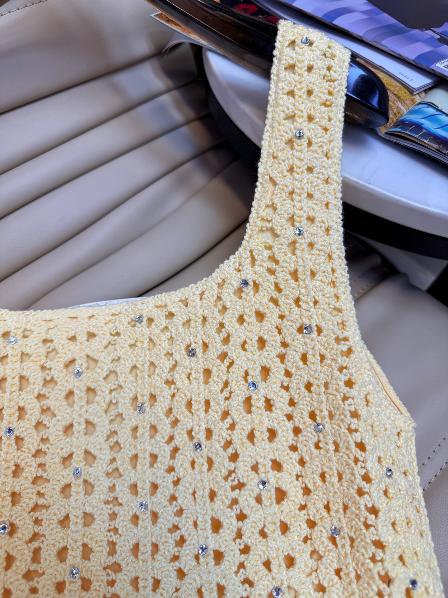 Elegant French Style Knitted Crochet Long Dress with Rhinestone Details 4 i1750763294034 7631 0 2