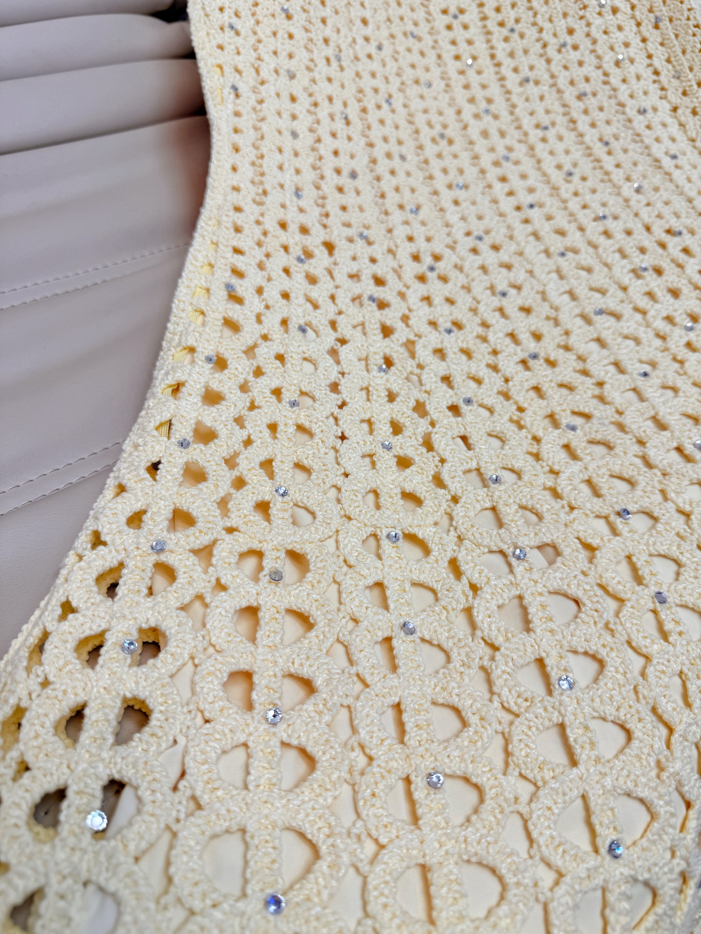 Elegant French Style Knitted Crochet Long Dress with Rhinestone Details 5 i1750763295934 9257 0 3