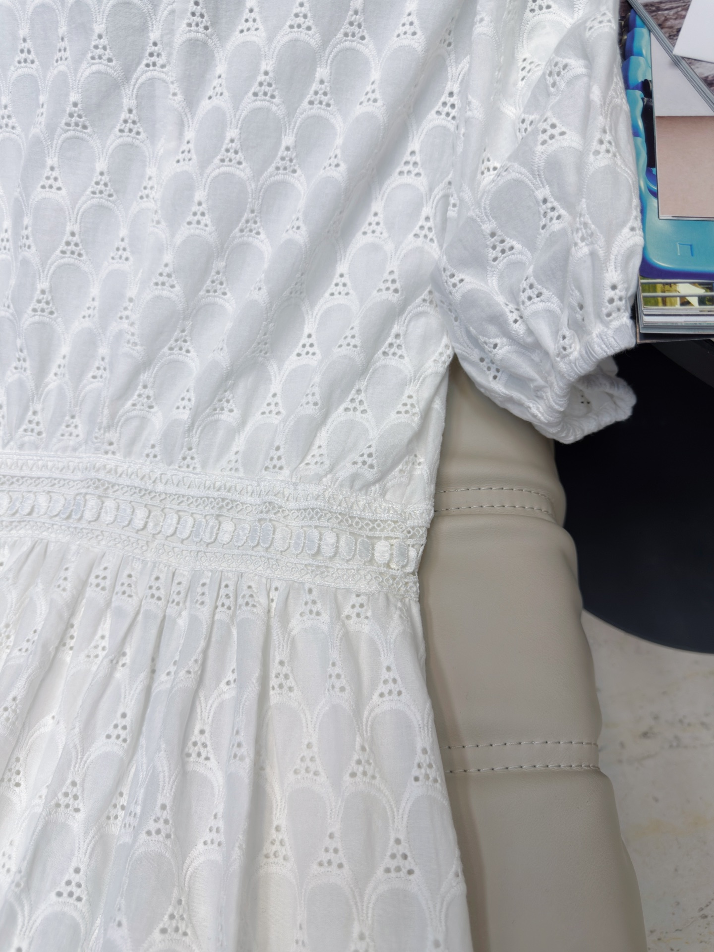 Elegant V-Neck Embroidered Dress with Puff Sleeves 8 i1752232444278 2955 0 7