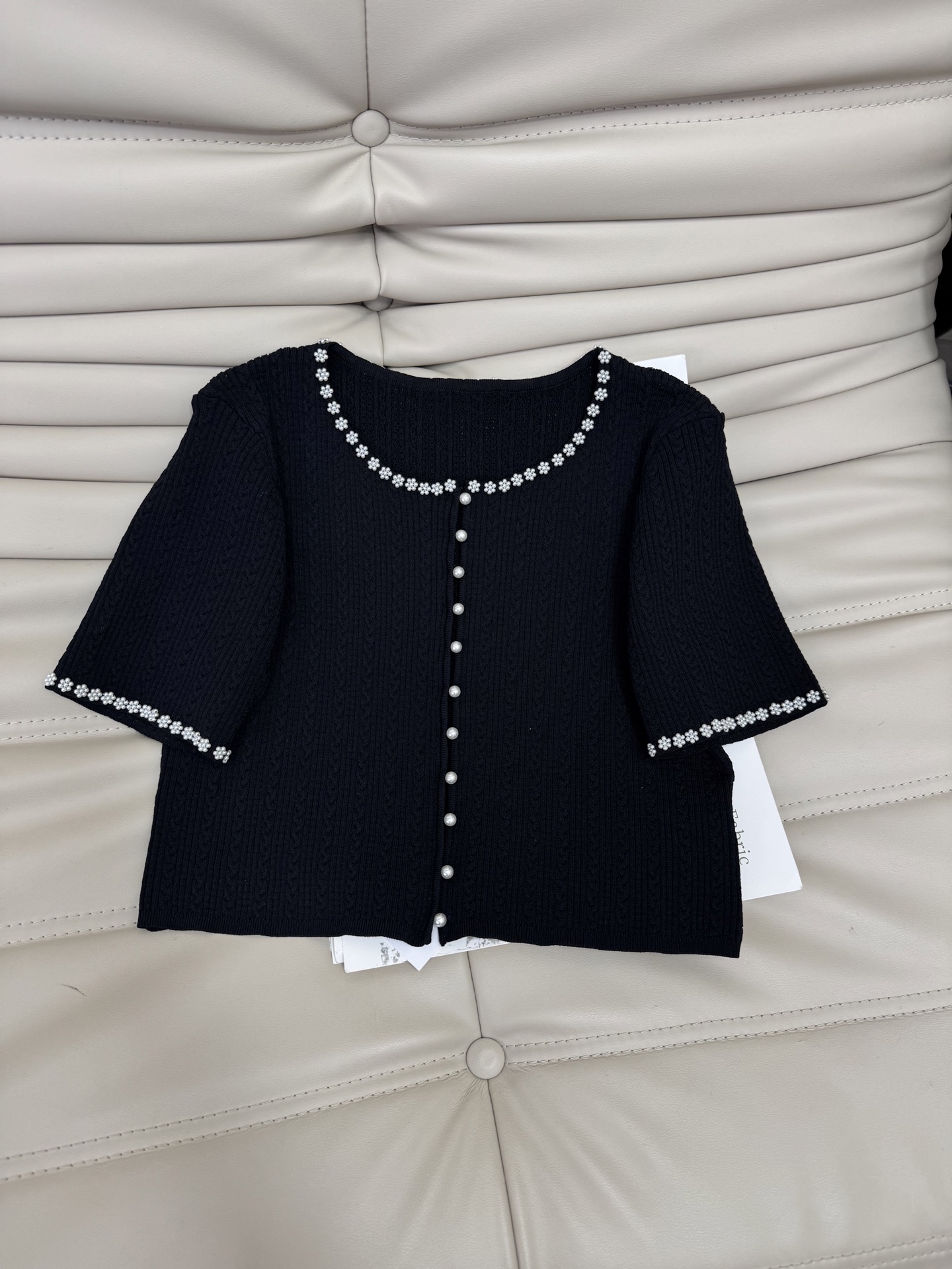 Elegant French Style Pearl Beaded Knit Top & Dress Set, Chic Two-Piece Outfit 7 i1753521582873 914 0 5