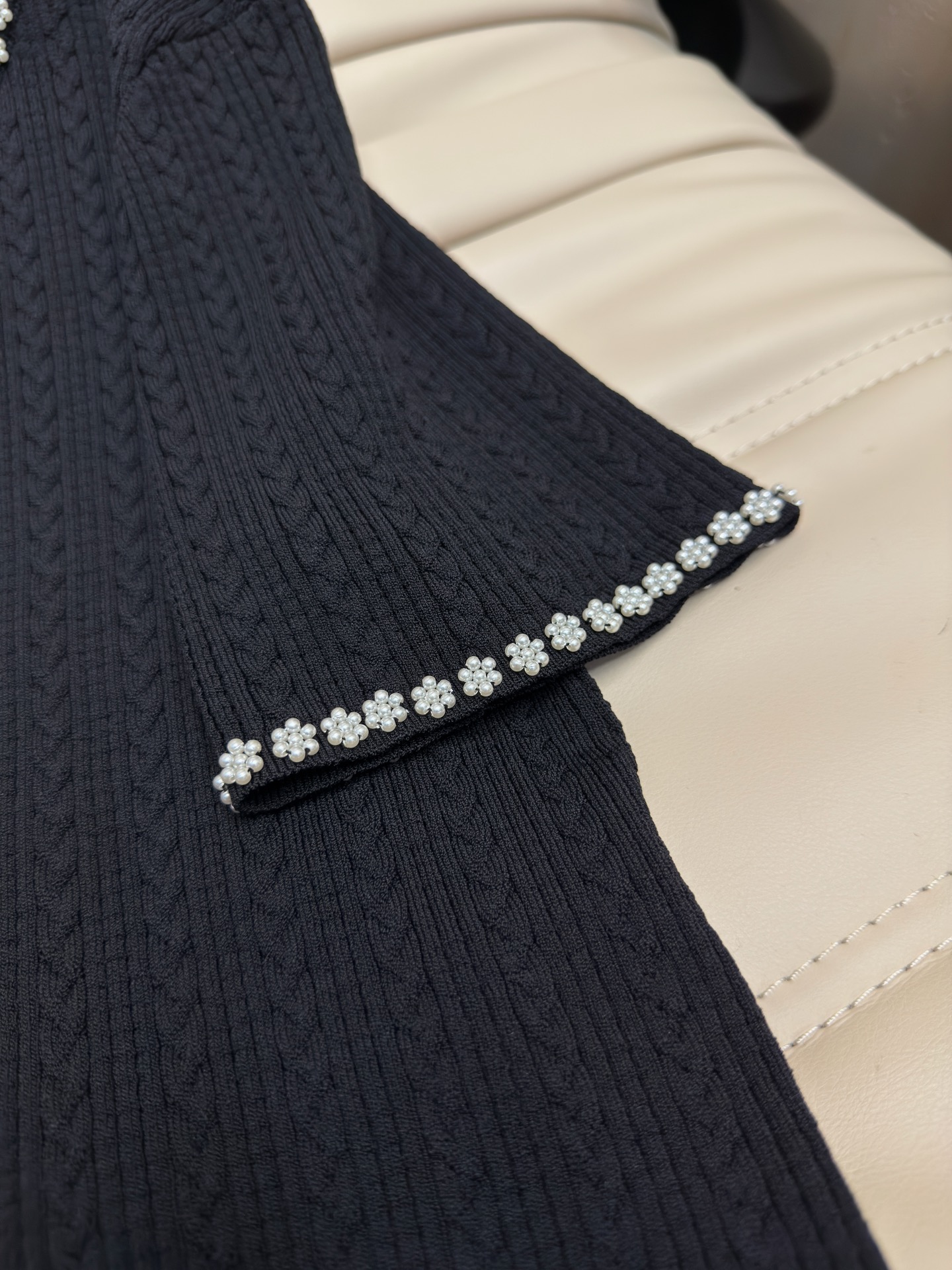 Elegant French Style Pearl Beaded Knit Top & Dress Set, Chic Two-Piece Outfit 9 i1753521591806 8046 0 7