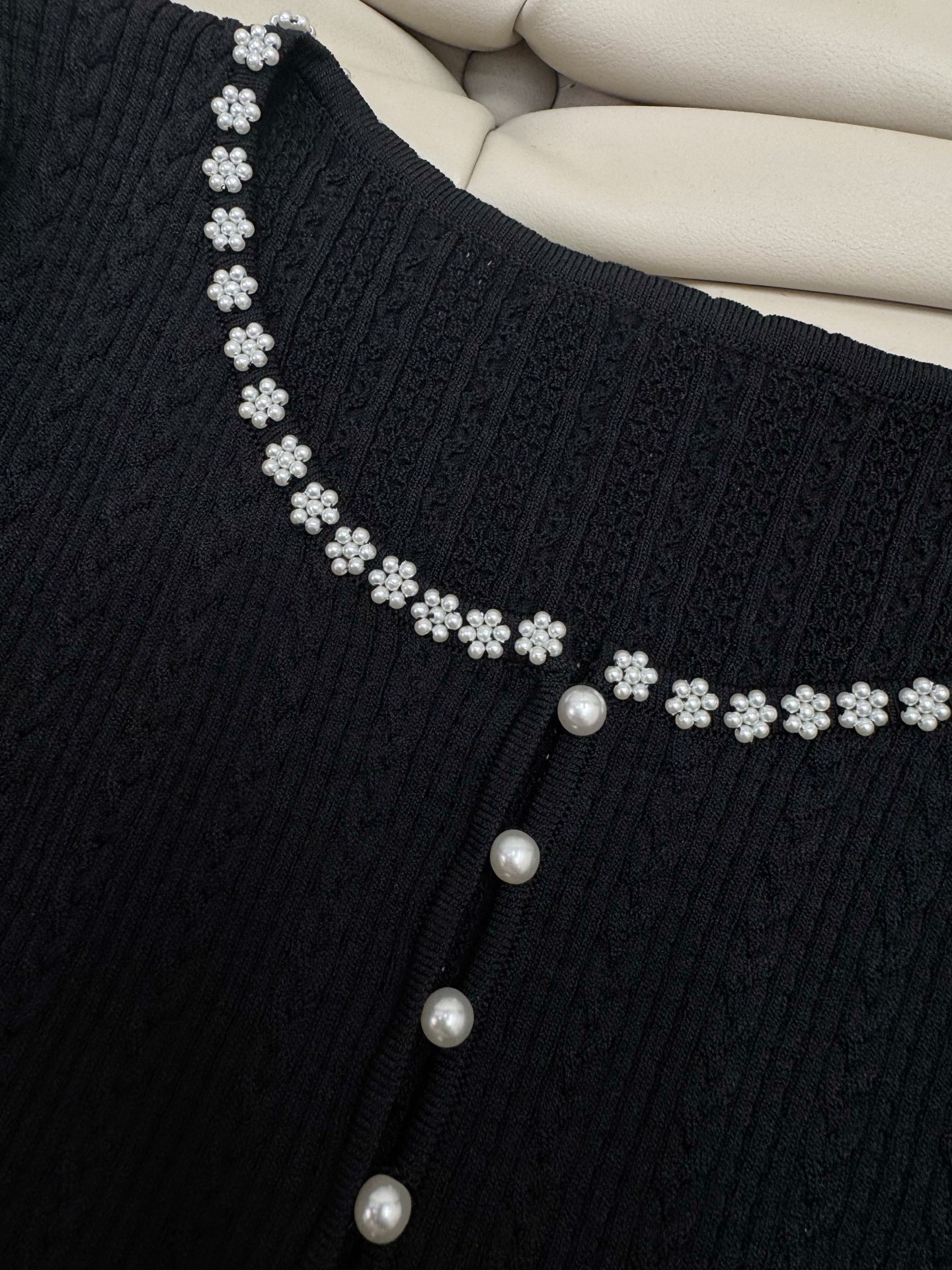 Elegant French Style Pearl Beaded Knit Top & Dress Set, Chic Two-Piece Outfit 10 i1753521595738 2657 0 8