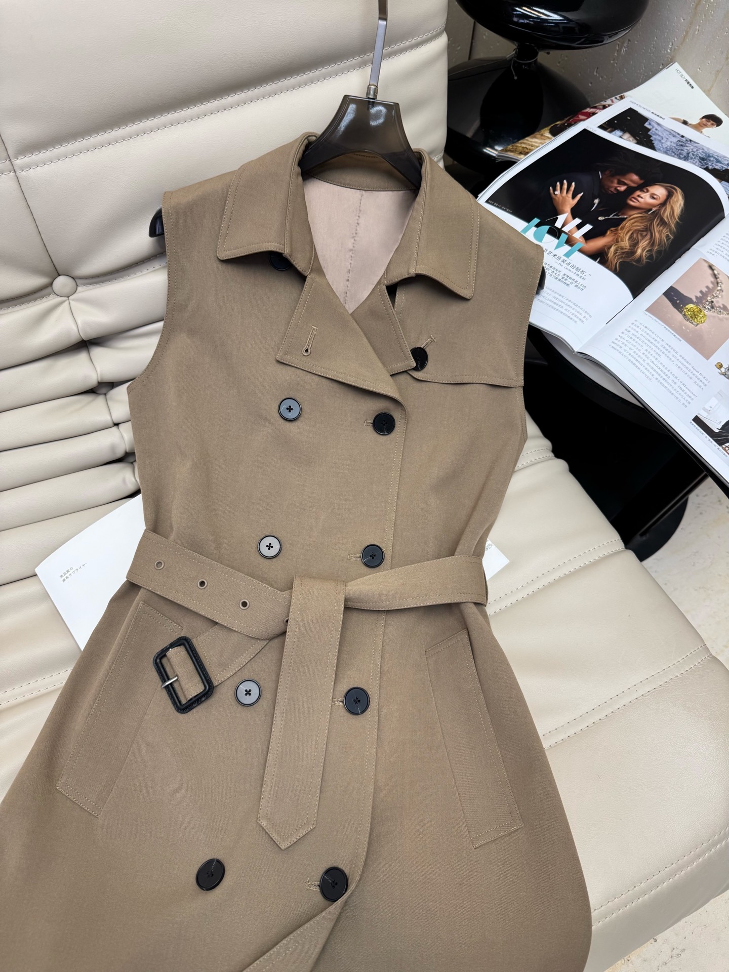 Elegant Trench Coat Dress with Belt - Long Sleeve, Double-Breasted, Fashionable Style 6 i1753951550951 7574 0 4