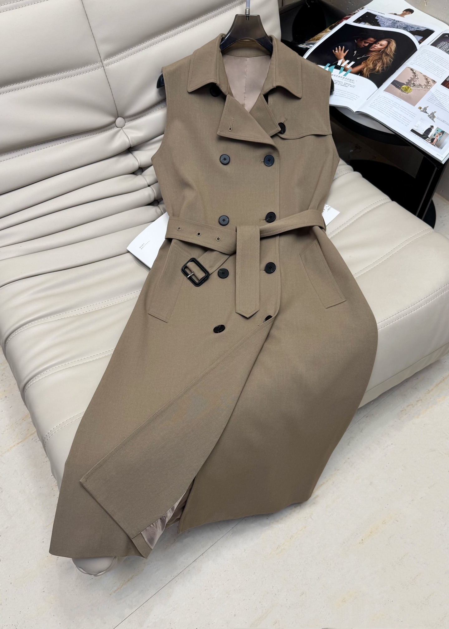 Elegant Trench Coat Dress with Belt - Long Sleeve, Double-Breasted, Fashionable Style 2 i1753951602280 2453 0 0