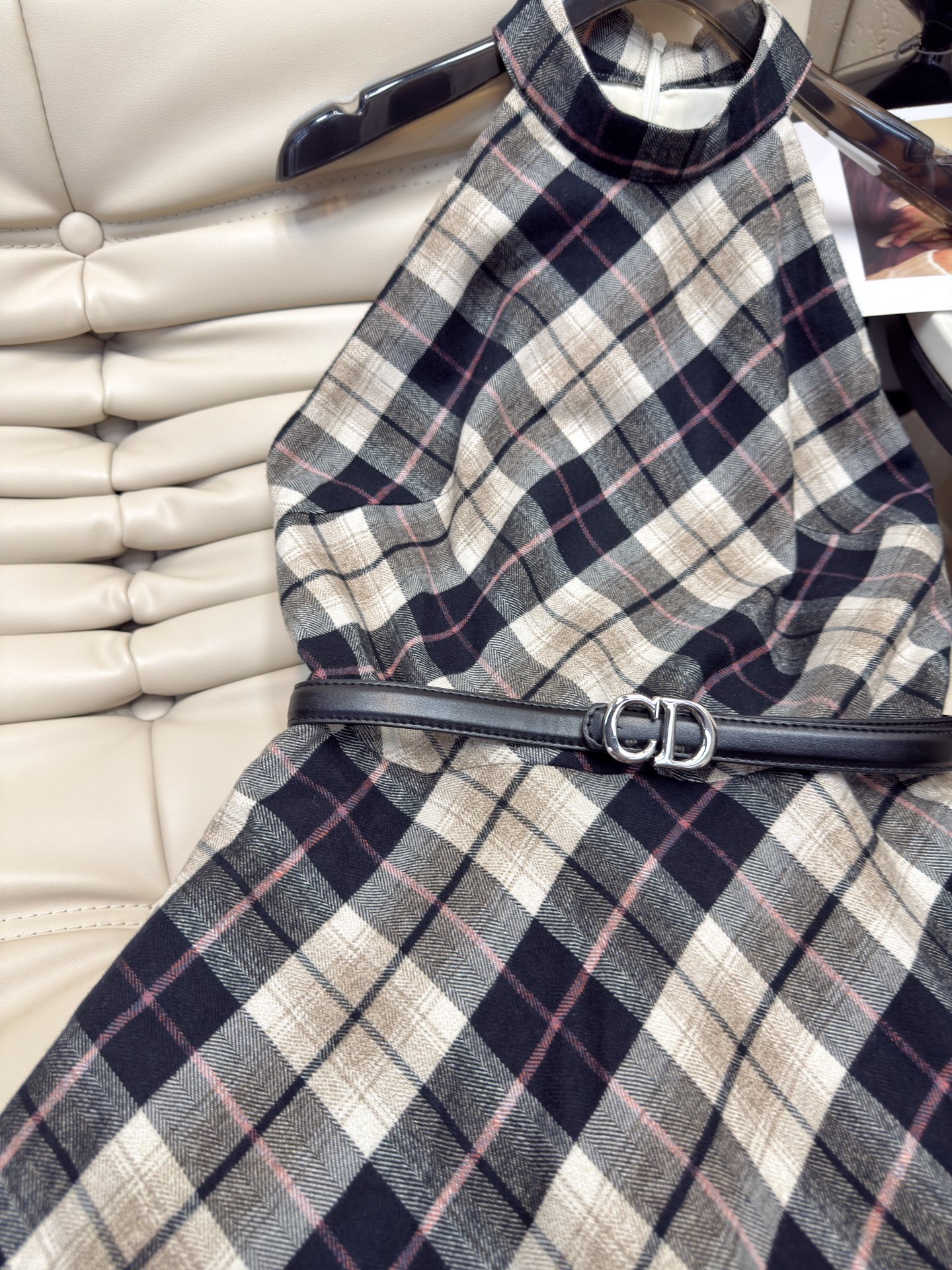 Elegant Plaid Maxi Dress with Halter Neck - Romantic & Slimming 4 i1753953416436 2933 0 2