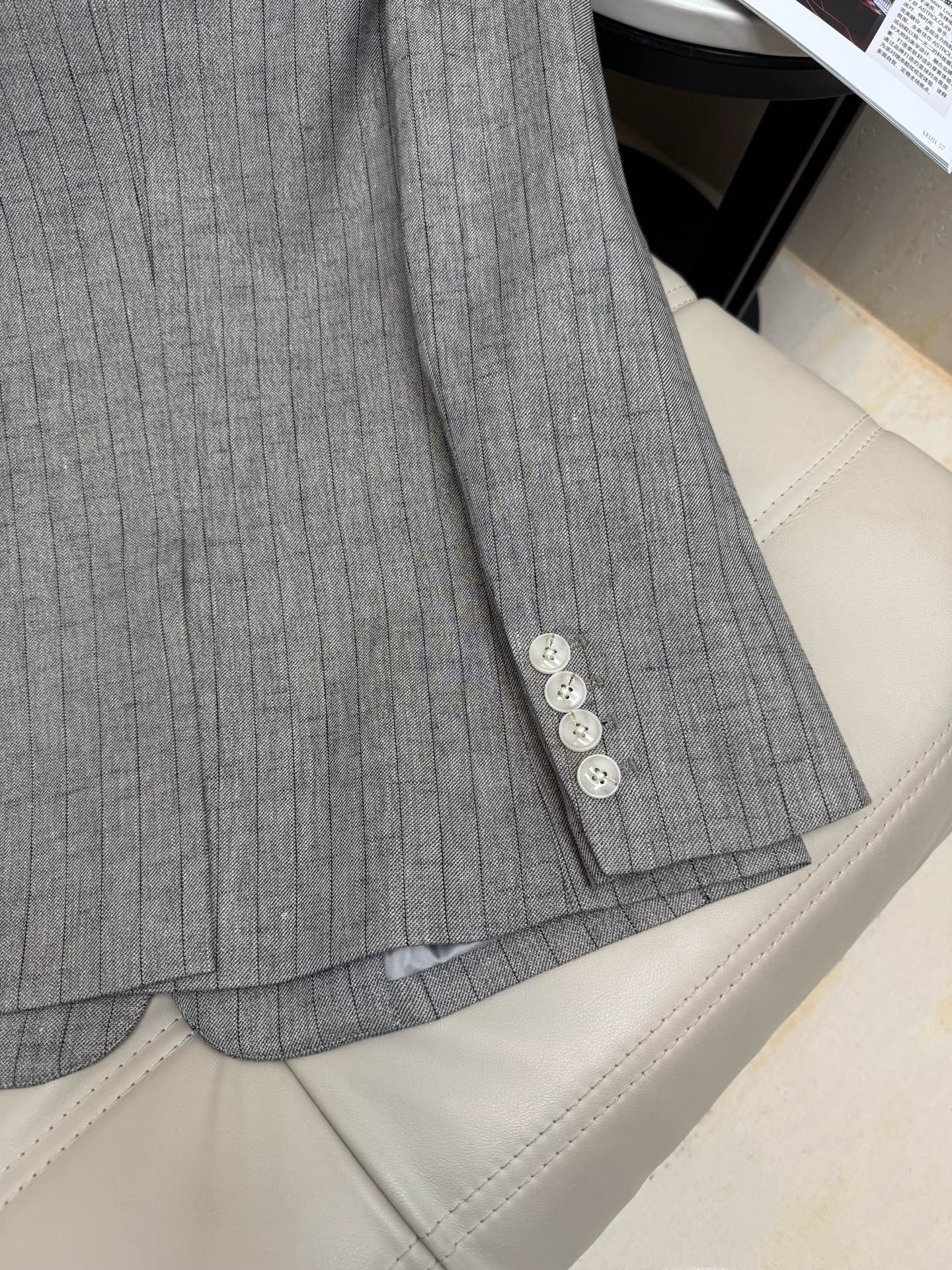 Elegant Linen Blend Pinstripe Blazer - Sophisticated Autumn Style, Size S-L 8 i1754967830047 2598 0 6