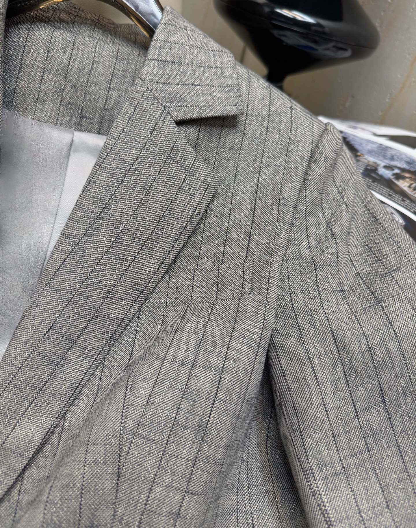 Elegant Linen Blend Pinstripe Blazer - Sophisticated Autumn Style, Size S-L 4 i1754967830064 5032 0 2