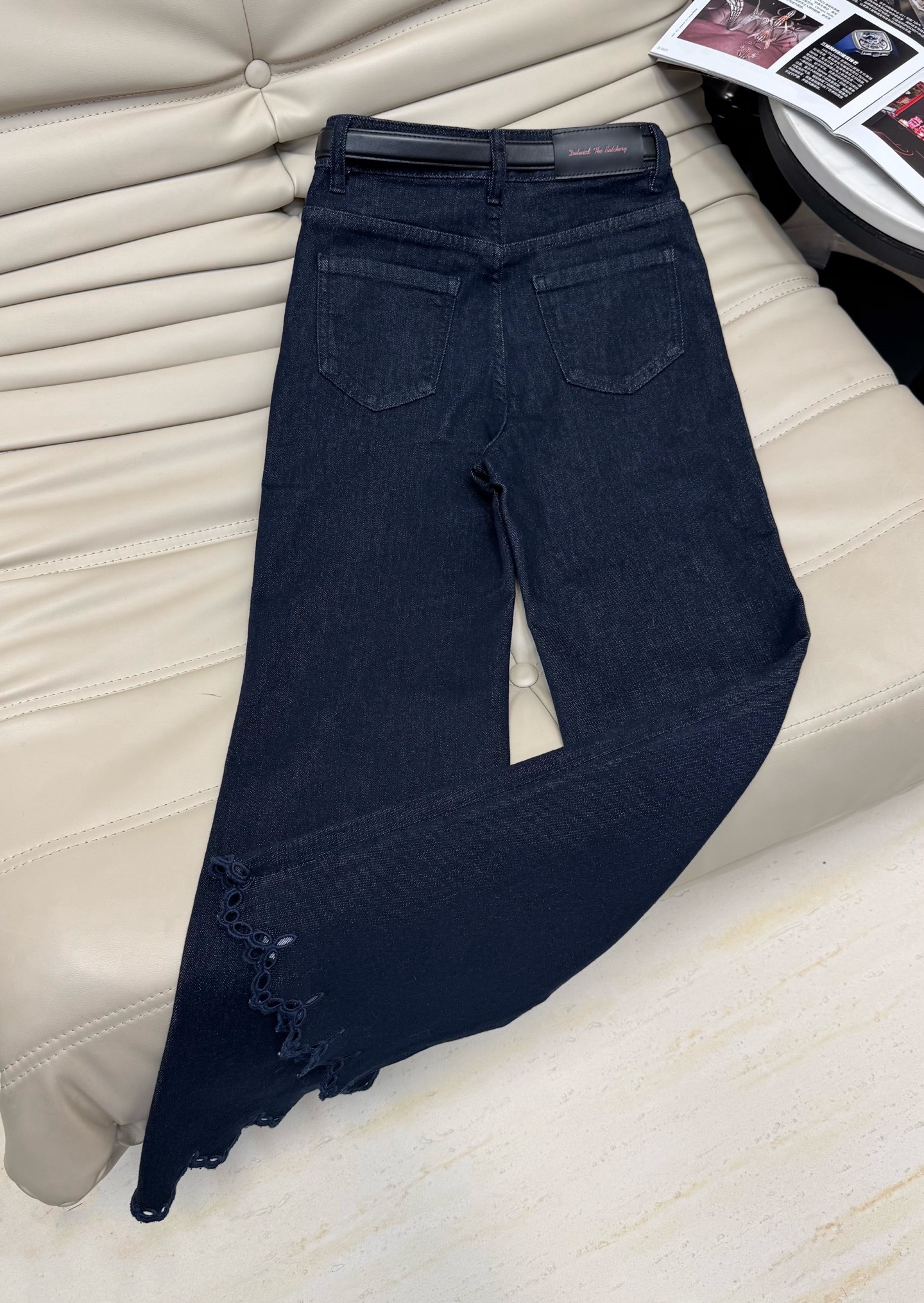 Yves Saint Laurent Blue Crochet Lace Flared Jeans - Elegant & Slimming 7 i1755162931246 226 0 5