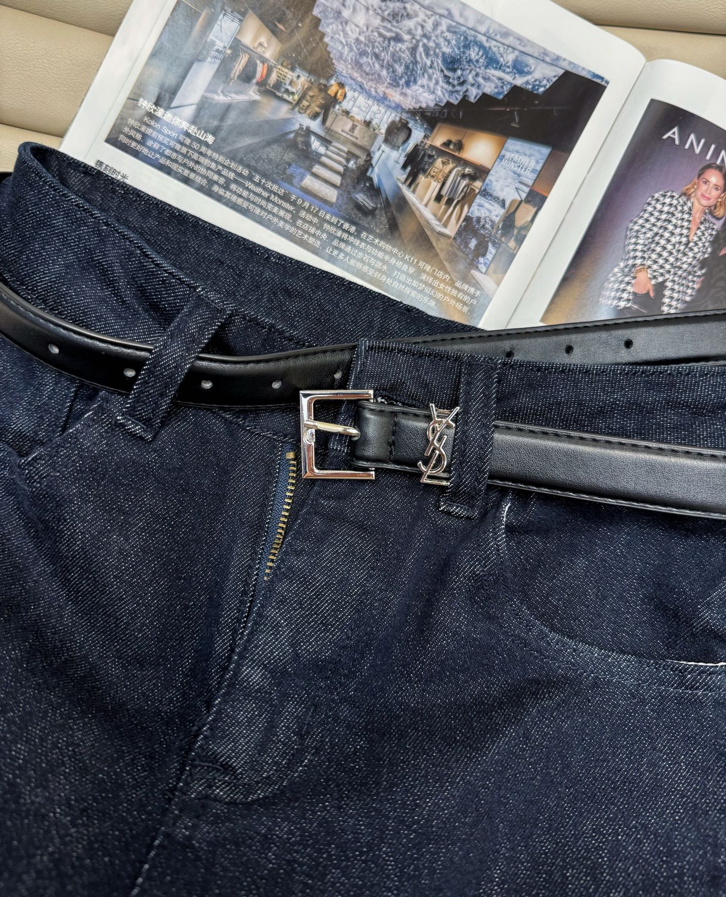 Yves Saint Laurent Blue Crochet Lace Flared Jeans - Elegant & Slimming 4 i1755162931246 4064 0 2
