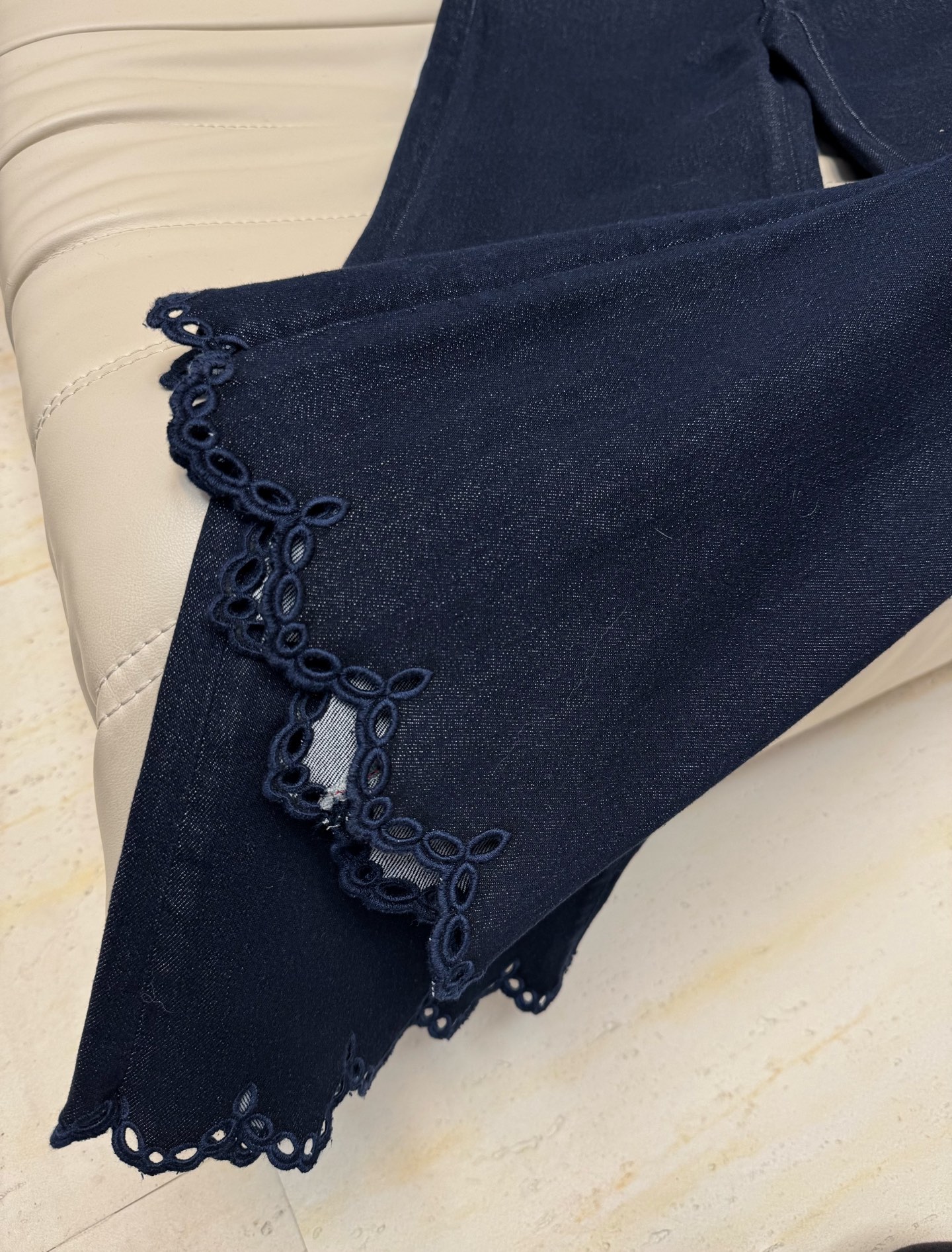 Yves Saint Laurent Blue Crochet Lace Flared Jeans - Elegant & Slimming 3 i1755162931246 4156 0 1