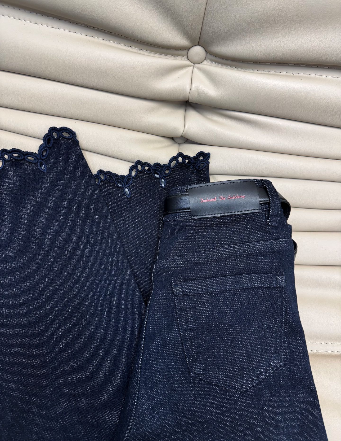 Yves Saint Laurent Blue Crochet Lace Flared Jeans - Elegant & Slimming 8 i1755162931246 6811 0 6