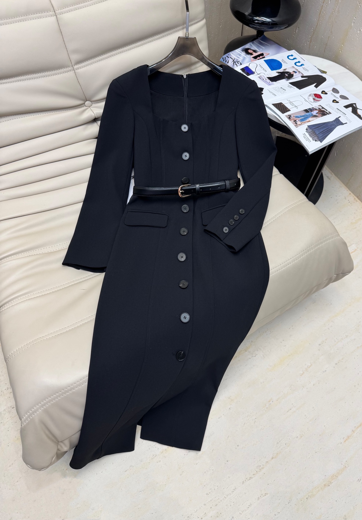 NO:474438,3502025 new dress, fashionable square collar design, lengthen neck proportion, more refined visual effect, simple commuting, slim and long skirt, SML, skirts, alexander wang198609093502025新款连衣裙 时尚方领设计 拉长脖子比例 视觉效果更显精致 简约通勤 修身显瘦气质长裙 SML,,skirts,alexander wang,Women's clothing