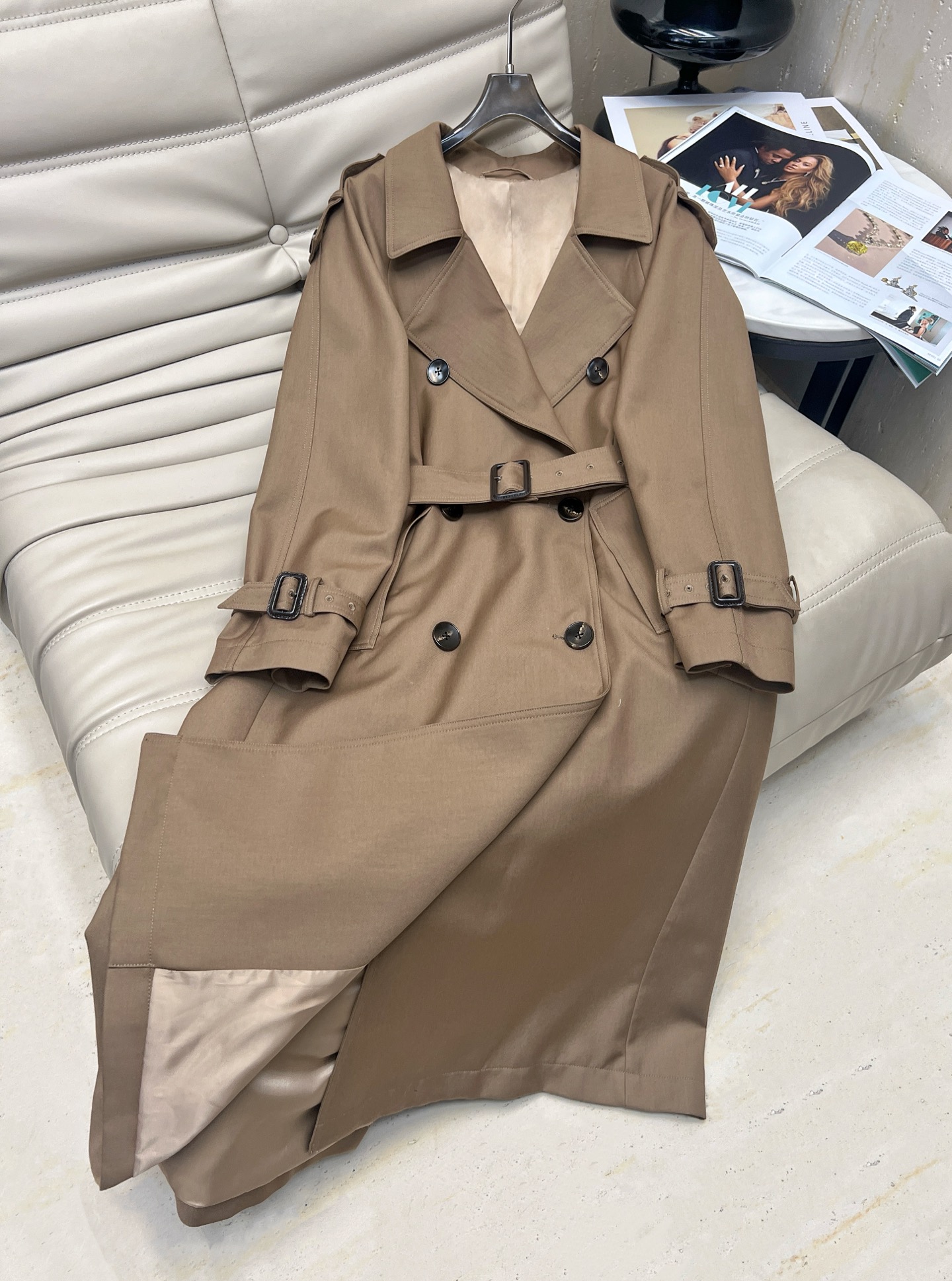 Classic Double-Breasted Trench Coat: Elegant Fall Style, Loose Fit 7 i1757649023910 6114 0 5
