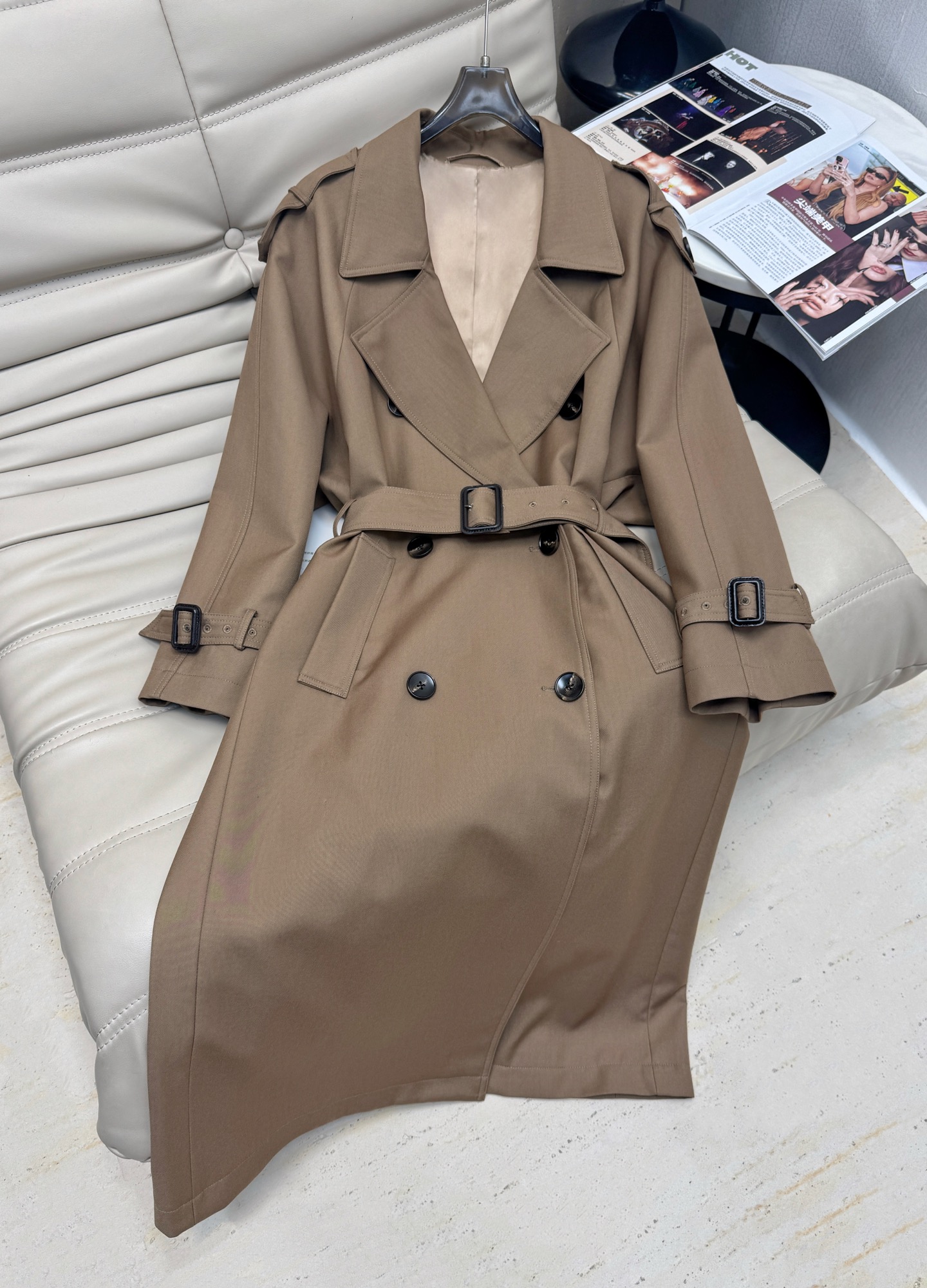 Classic Double-Breasted Trench Coat: Elegant Fall Style, Loose Fit 2 i1757649028238 9695 0 0