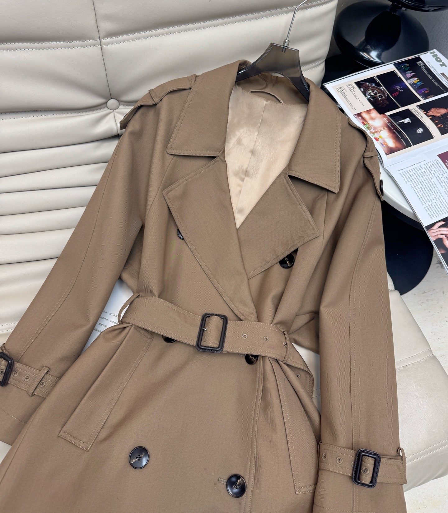 Classic Double-Breasted Trench Coat: Elegant Fall Style, Loose Fit 3 i1757649028262 7544 0 1