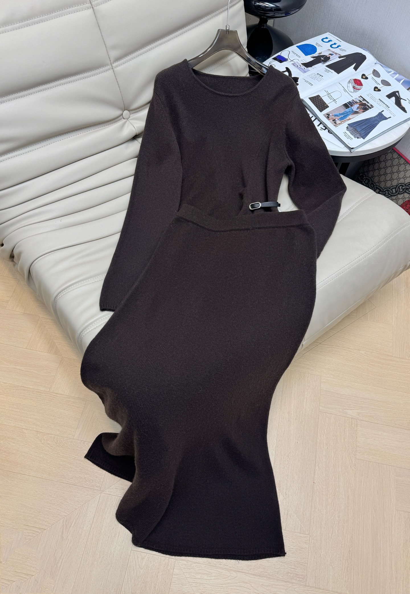 Elegant Wool Blend Sweater and Skirt Set - Chic Fall/Winter Outfit 2 i1759835507200 2670 0 0