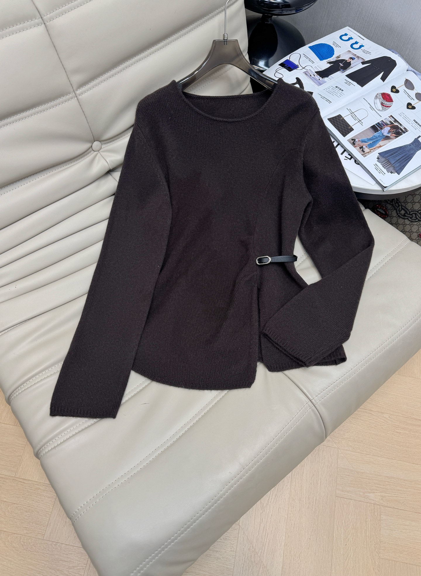 Elegant Wool Blend Sweater and Skirt Set - Chic Fall/Winter Outfit 3 i1759835507200 7542 0 1
