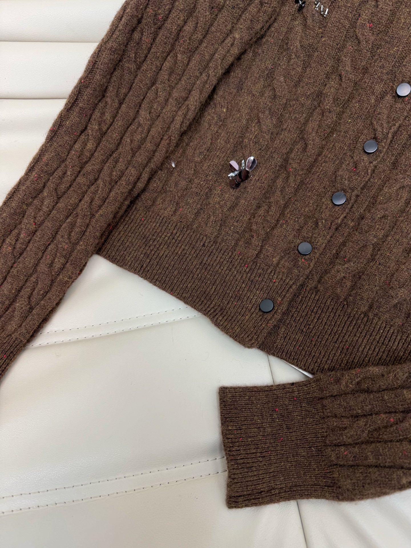 Elegant Wool Blend Cardigan & A-Line Skirt Set with Beaded Detail 5 i1761724302213 4143 0 3