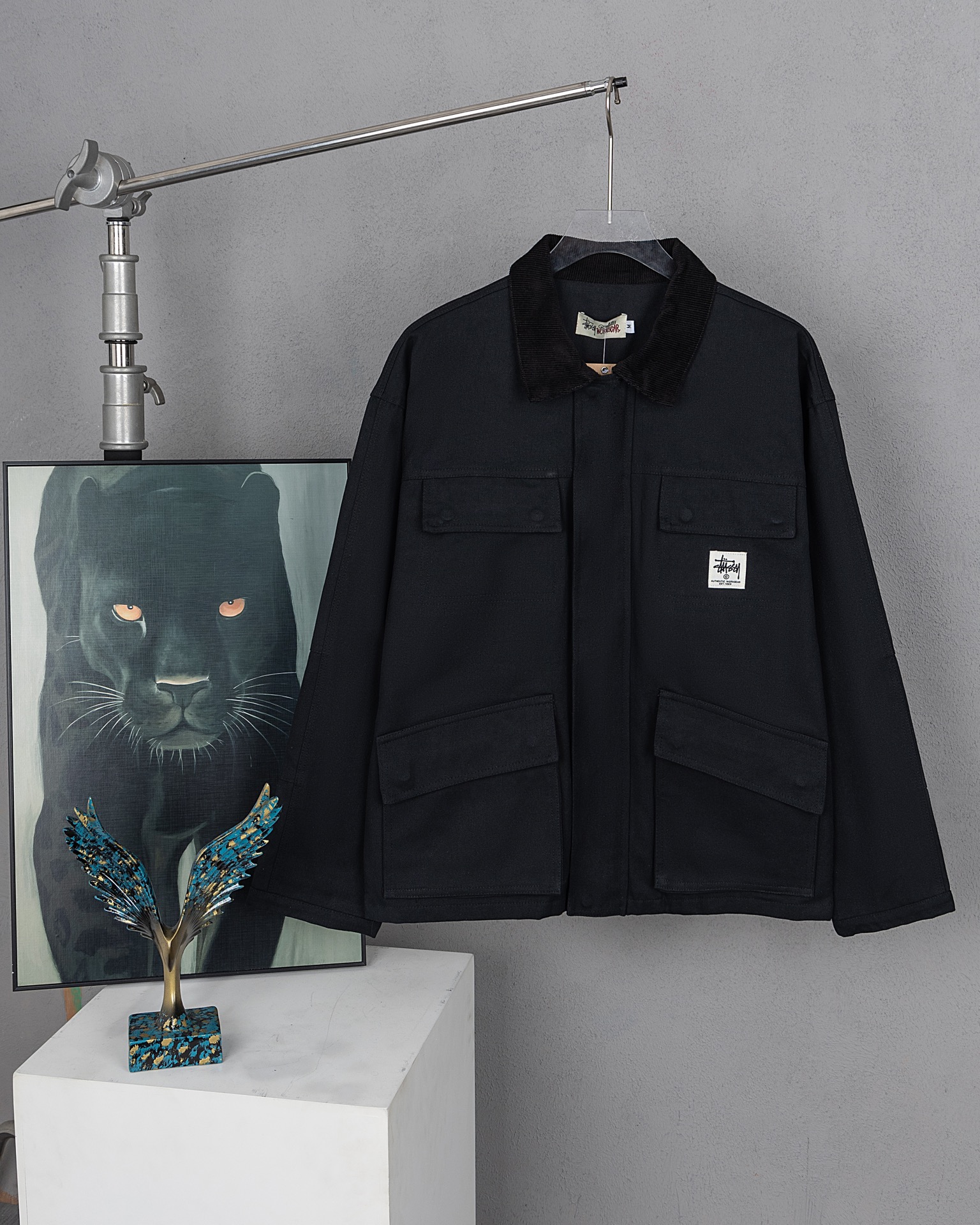 Chaqueta de trabajo lavada de estilo vintage de Stussy, mismo modelo que en la tienda oficial STUSSY, tejido de lona de…