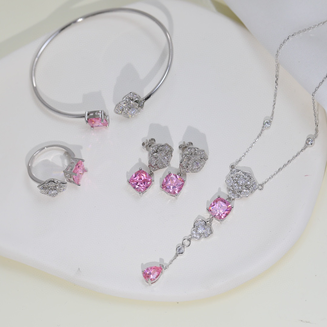 Exquisite Rose Nails in Count’s Pink Crystal Series with 925 Pure Silver Coating - 图片 9