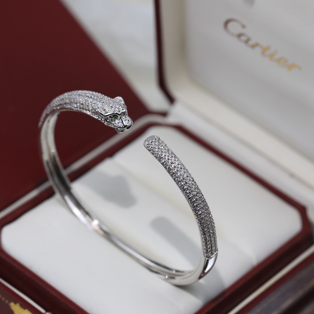 Cartier 头尾满钻 霸气豹子手镯 卡地亚手镯 Panthère de Cartier豹子手镯